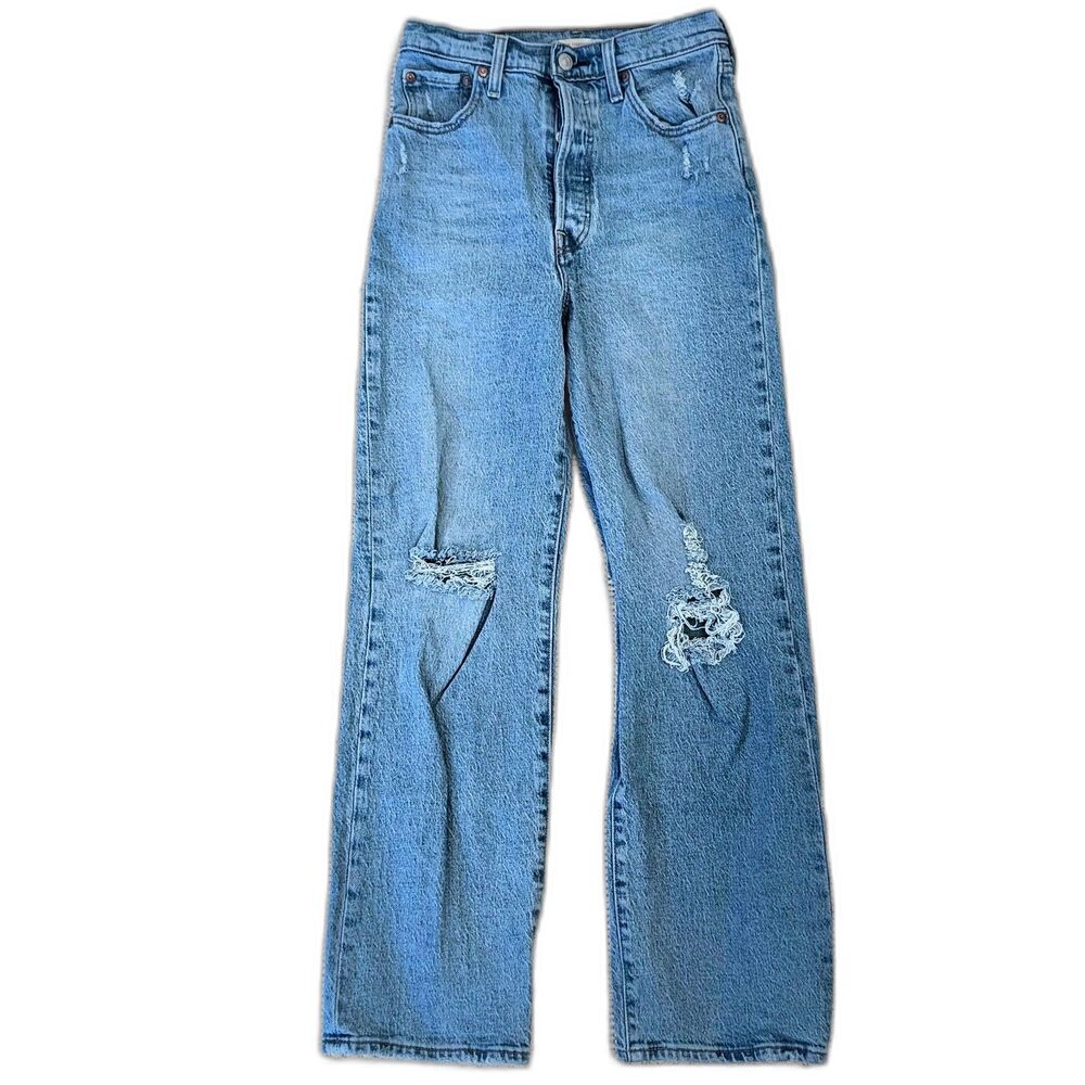 Levi's Premium Ribcage Straight Ankle Jeans Women’s 26 Selvedge Denim Big E EUC